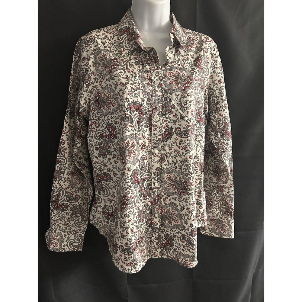 New Medium Chaps No Iron Button Front Top #1824*8 (dd)